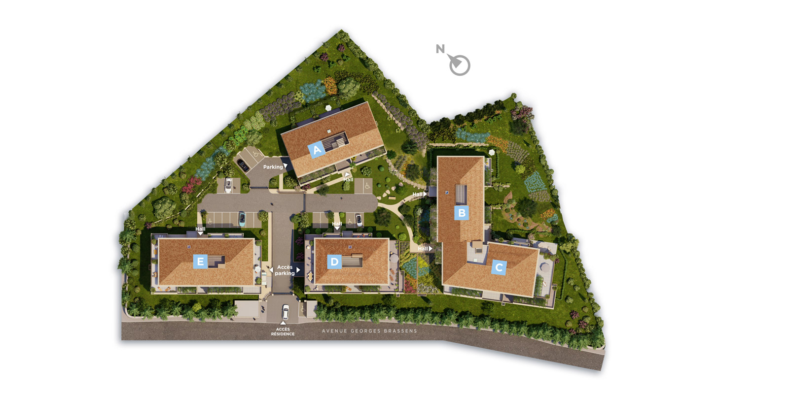 Plan masse de la résidence La Réserve à Aix-en-Provence (13)