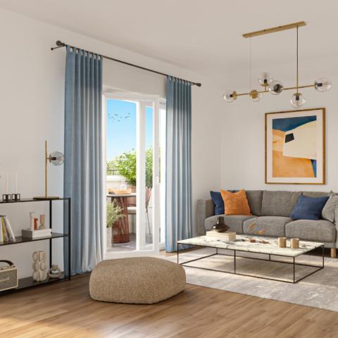 appartement neuf Hamo perspective intérieure à Igny