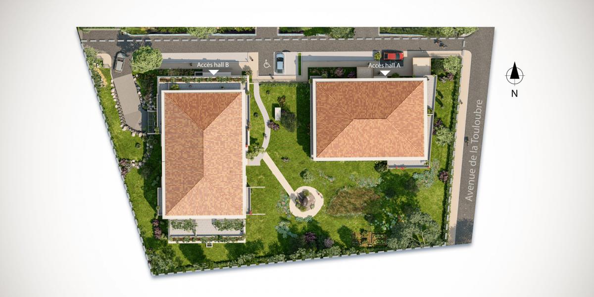 Plan masse de la résidence Le Jardin Célestin à Puyricard, Aix-en-Provence (13)
